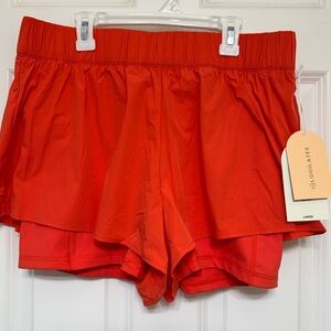 Blogilates Ruffle Short -Spicy Orange